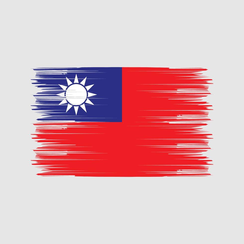 Taiwan vlag borstel. nationale vlag vector