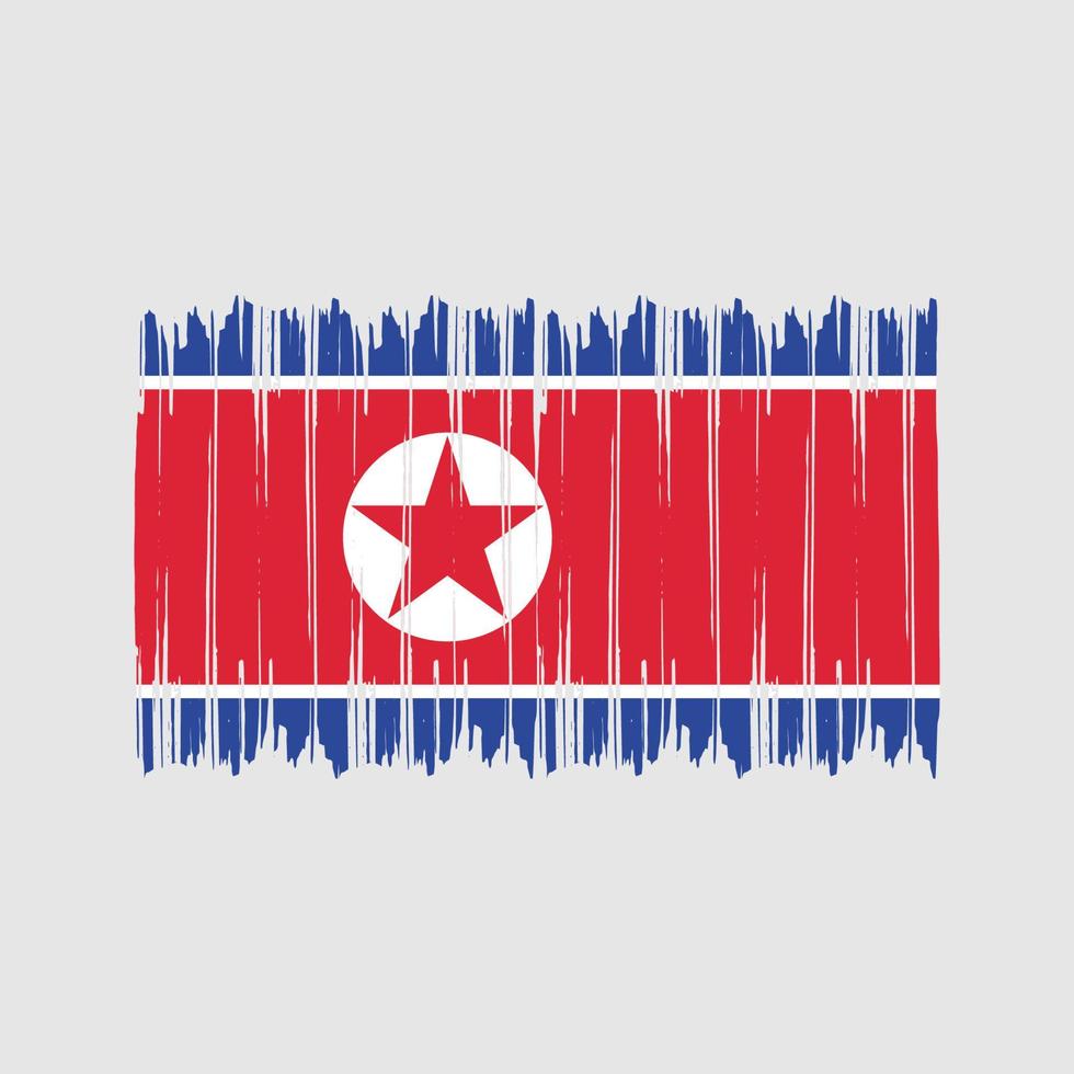 noord-korea vlag penseelstreken. nationale vlag vector