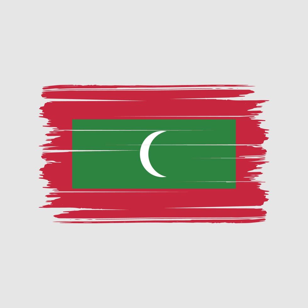 Maldiven vlag borstel vector. nationale vlag vector