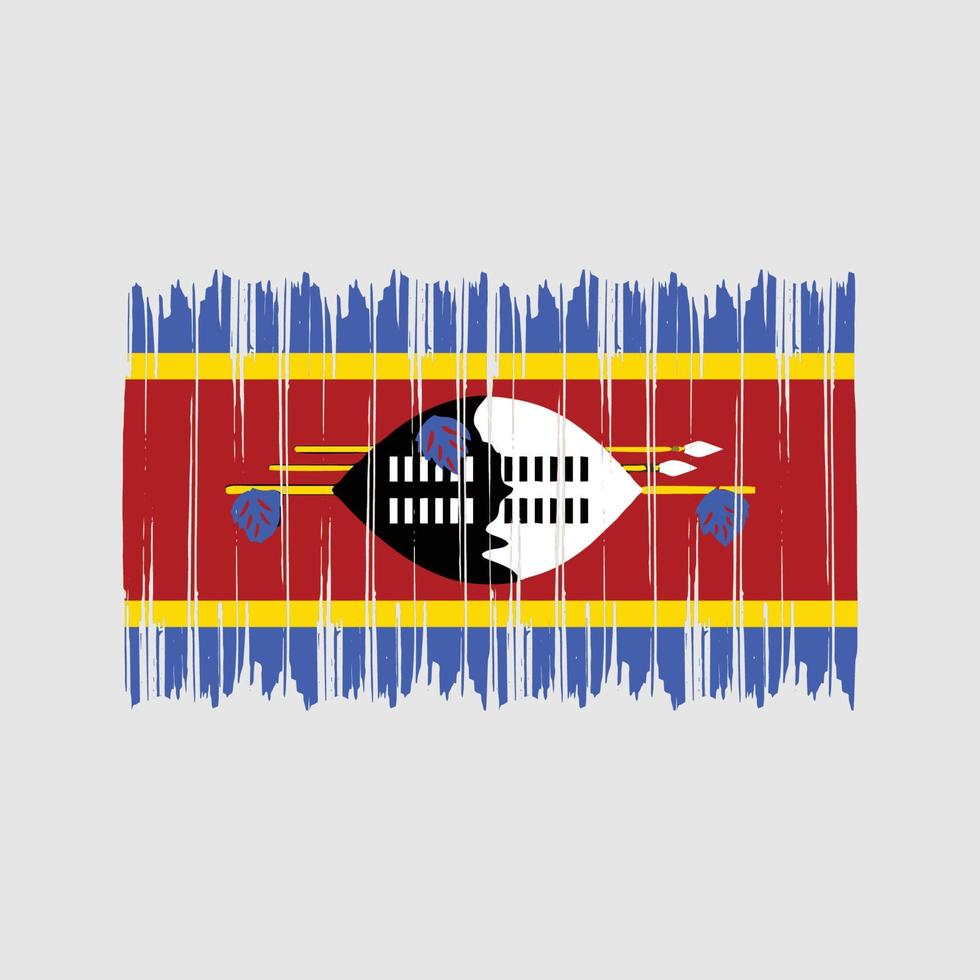 swaziland vlag penseelstreken. nationale vlag vector