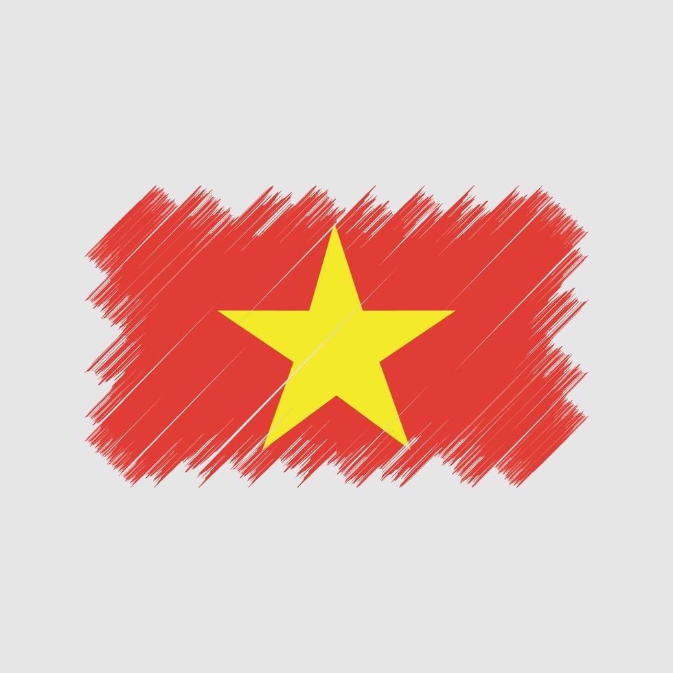 Vietnamese vlagborstel. nationale vlag vector