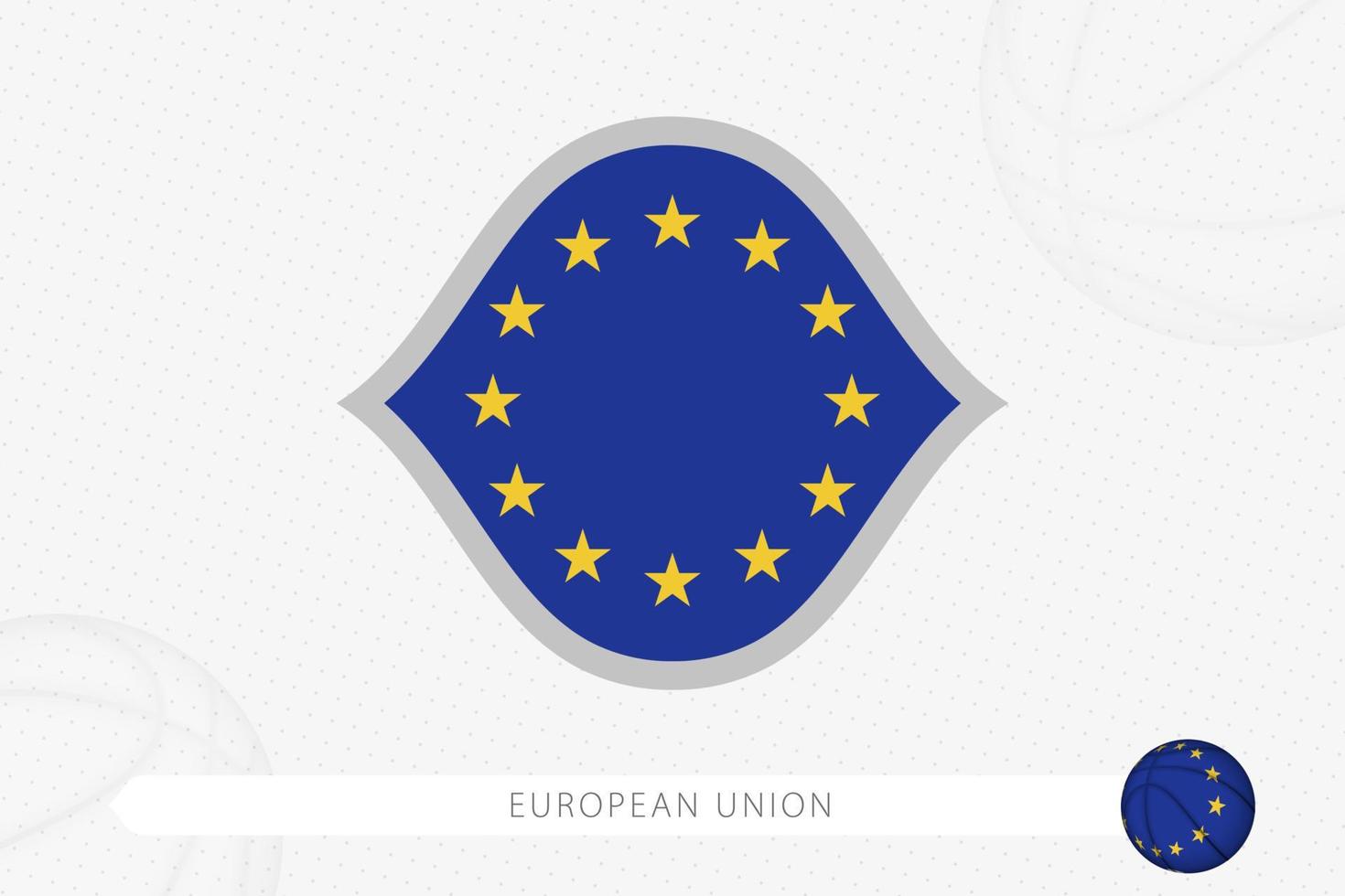 Europese unie vlag voor basketbal wedstrijd Aan grijs basketbal achtergrond. vector