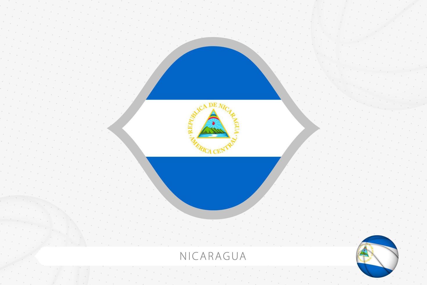 Nicaragua vlag voor basketbal wedstrijd Aan grijs basketbal achtergrond. vector