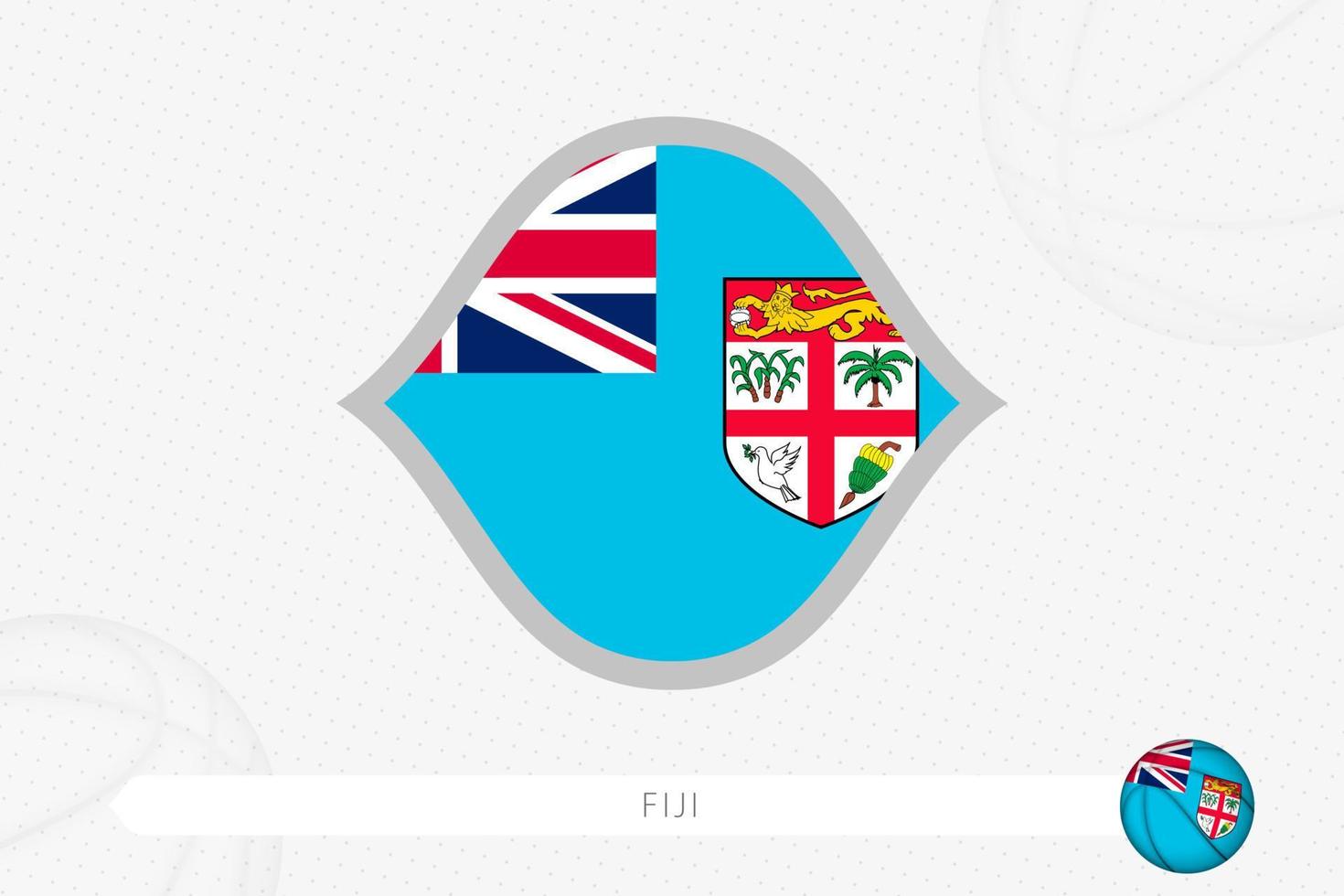 fiji vlag voor basketbal wedstrijd Aan grijs basketbal achtergrond. vector