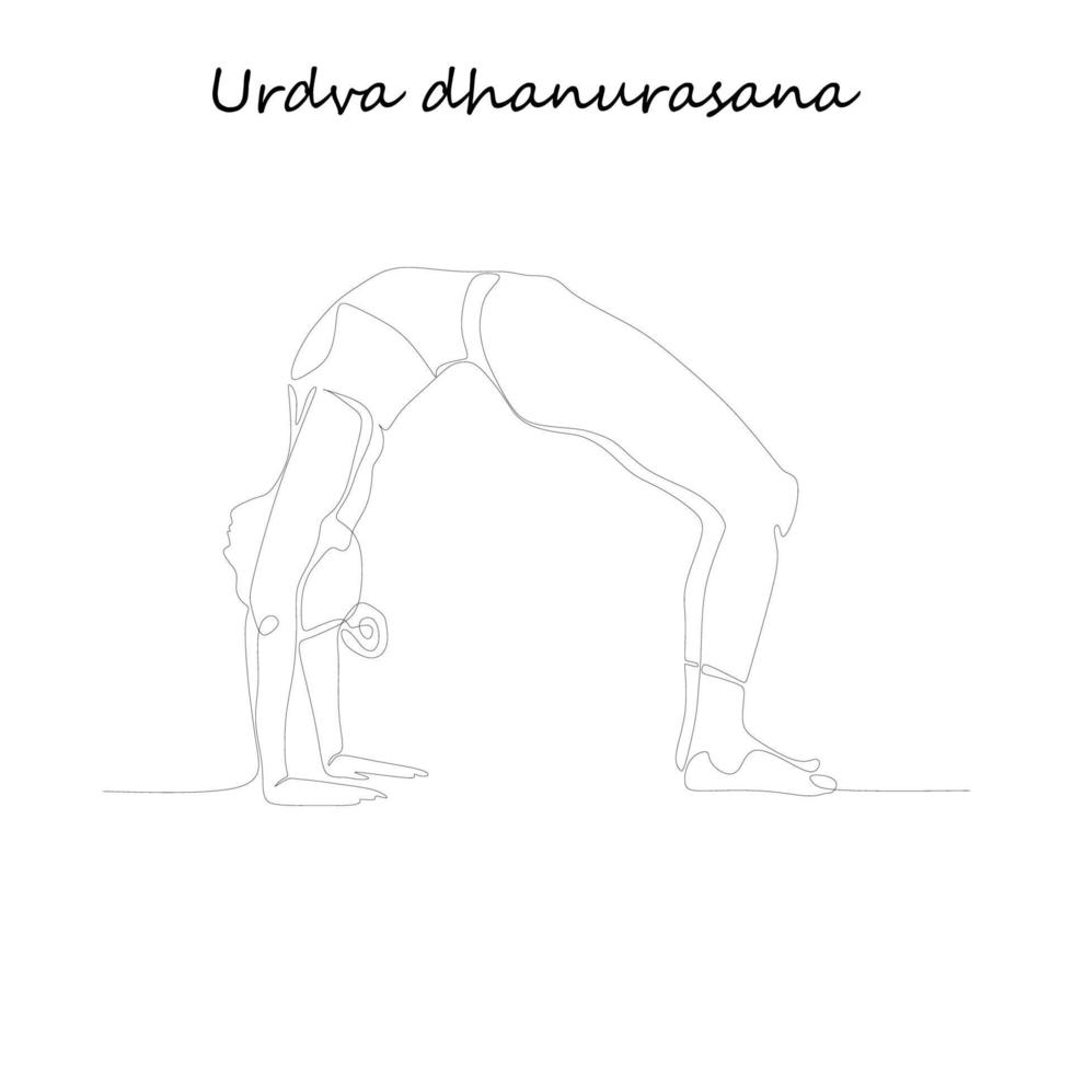 doorlopend lijn tekening. jong vrouw maken yoga oefening, silhouet afbeelding. een lijn getrokken illustratie.cdr vector