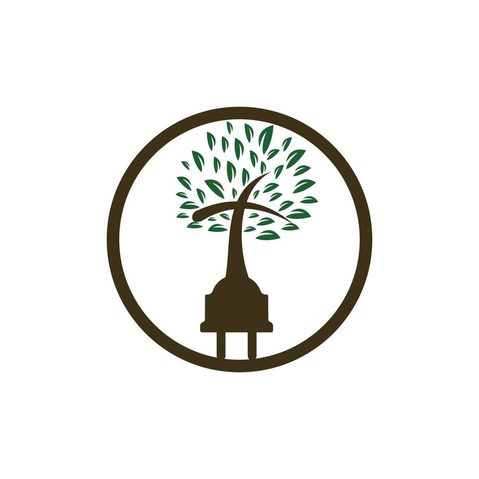 tech kerk logo concept. koord en kerk boom icoon logo ontwerp. vector