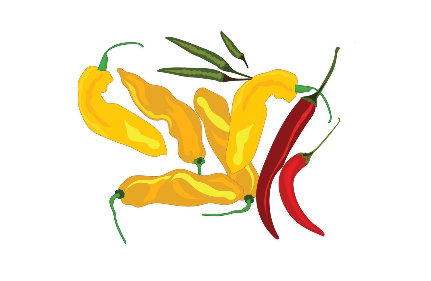 Chili paprika's vector illustratie Aan wit achtergrond