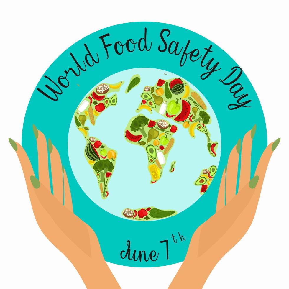 wereld voedsel veiligheid dag Aan juni 7 banier, poster of kaart vector clip art