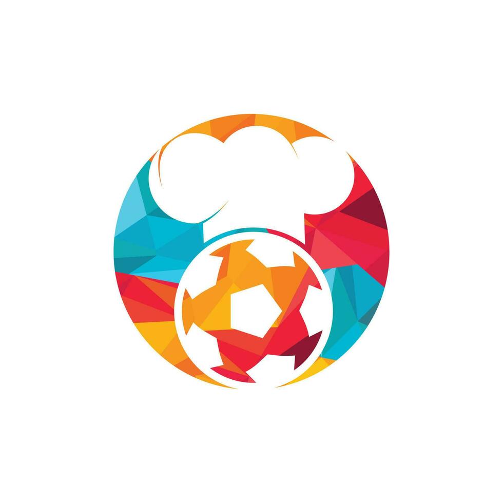 voetbal chef vector logo ontwerp. voetbal bal en chef hoed icoon ontwerp.