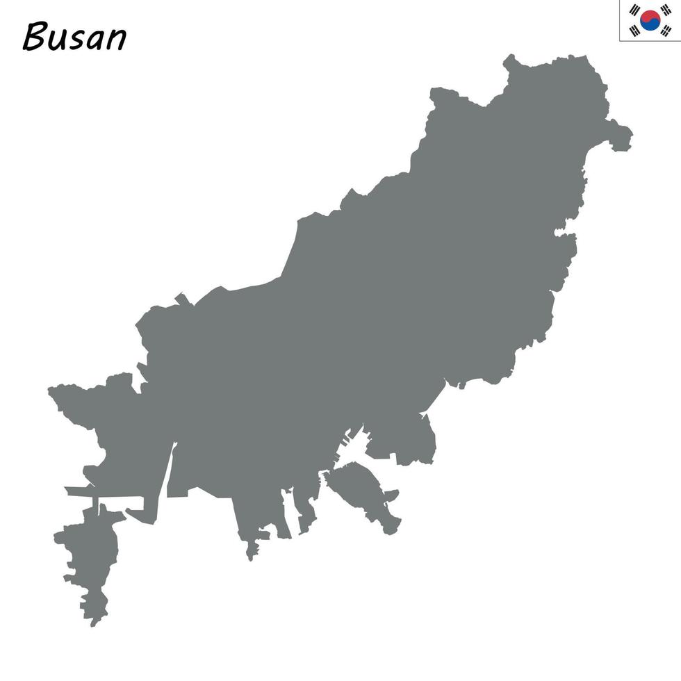 hoog kwaliteit kaart grootstedelijk stad van zuiden Korea vector