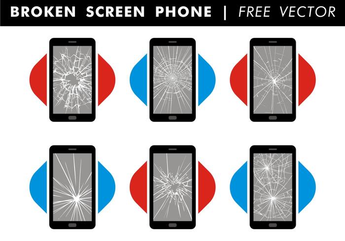 Gebroken Scherm Telefoon Gratis Vector