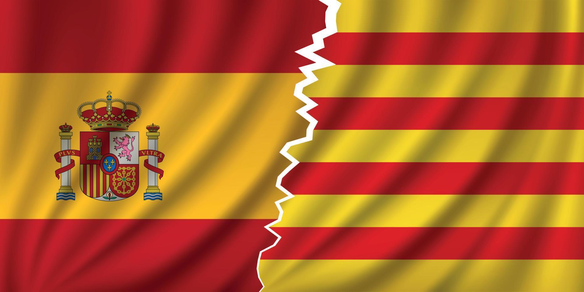 Catalonië vs Spanje - onafhankelijkheid vector