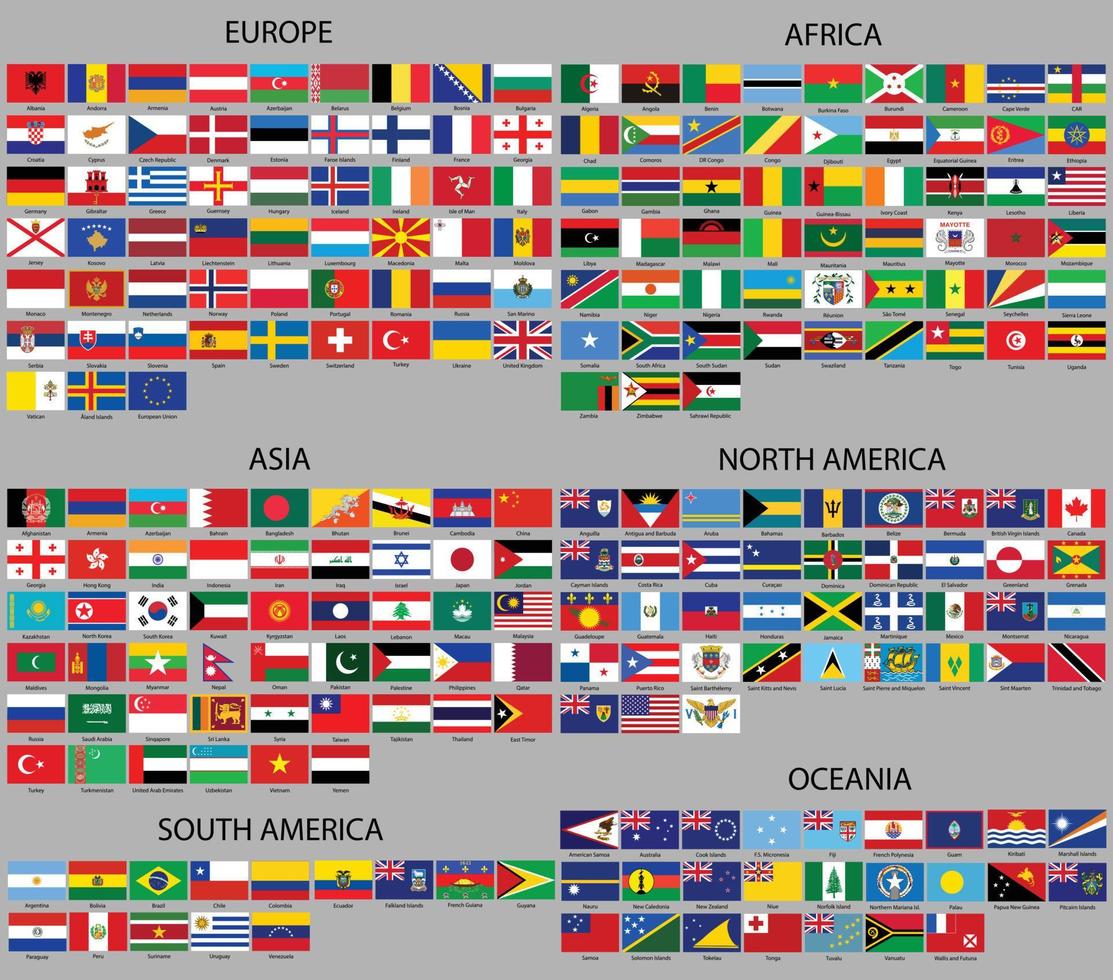 allemaal vlaggen van de wereld. vector