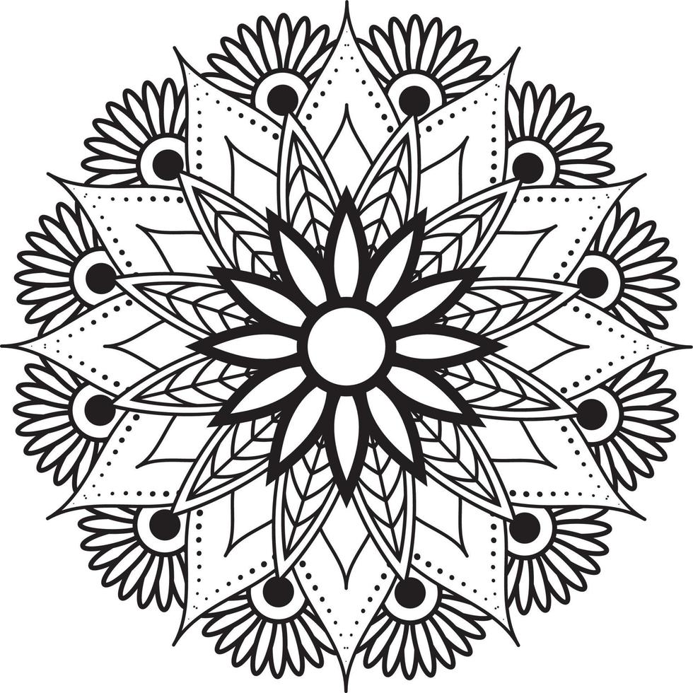 hand- tekening mandala bloem patroon kleur bladzijde, vector