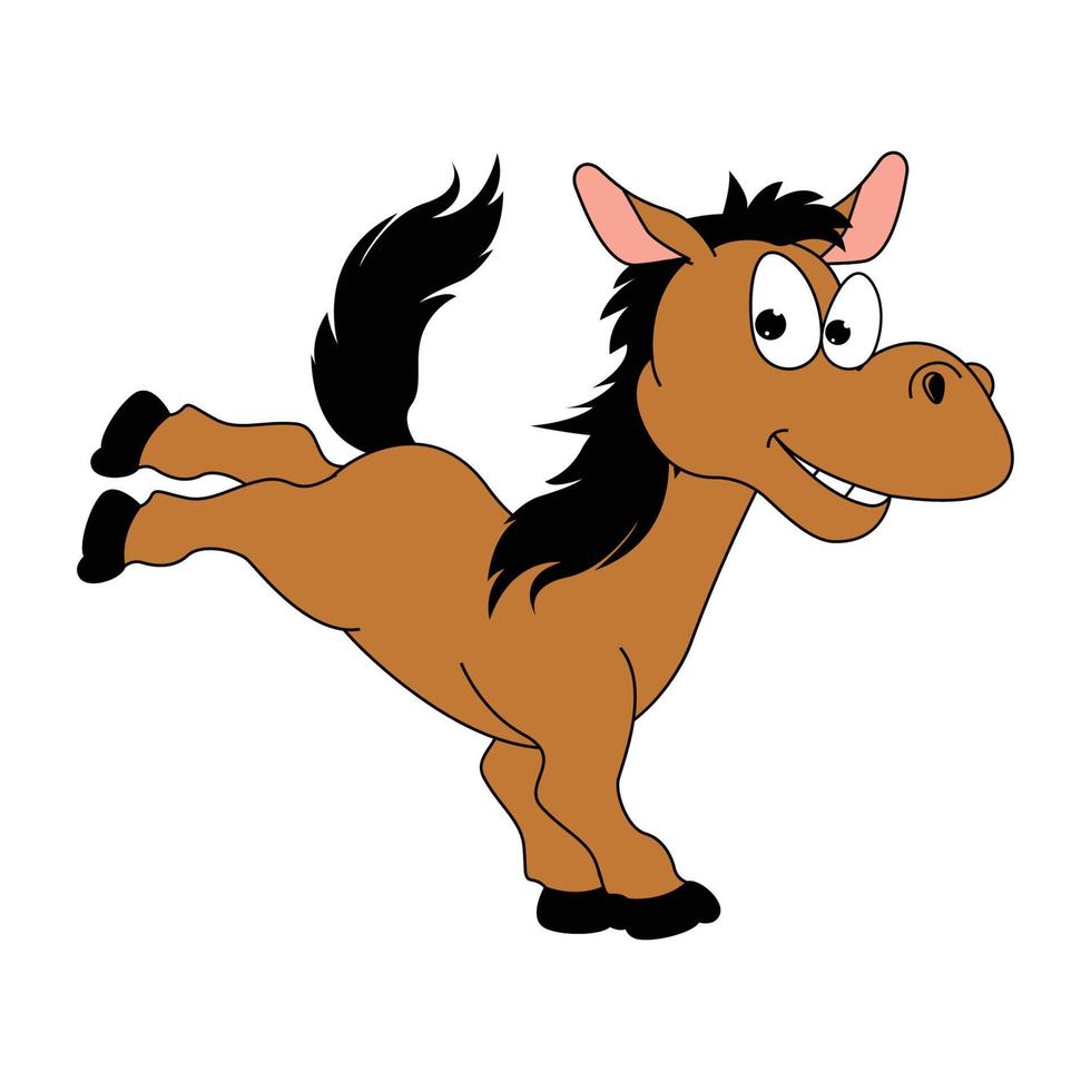 schattig paard dier tekenfilm illustratie vector