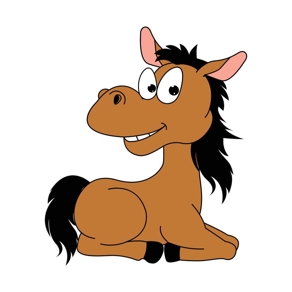 schattig paard dier tekenfilm illustratie vector