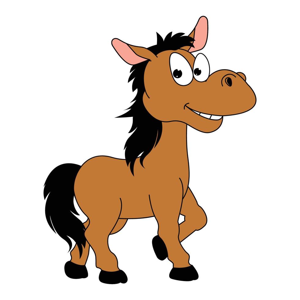 schattig paard dier tekenfilm illustratie vector