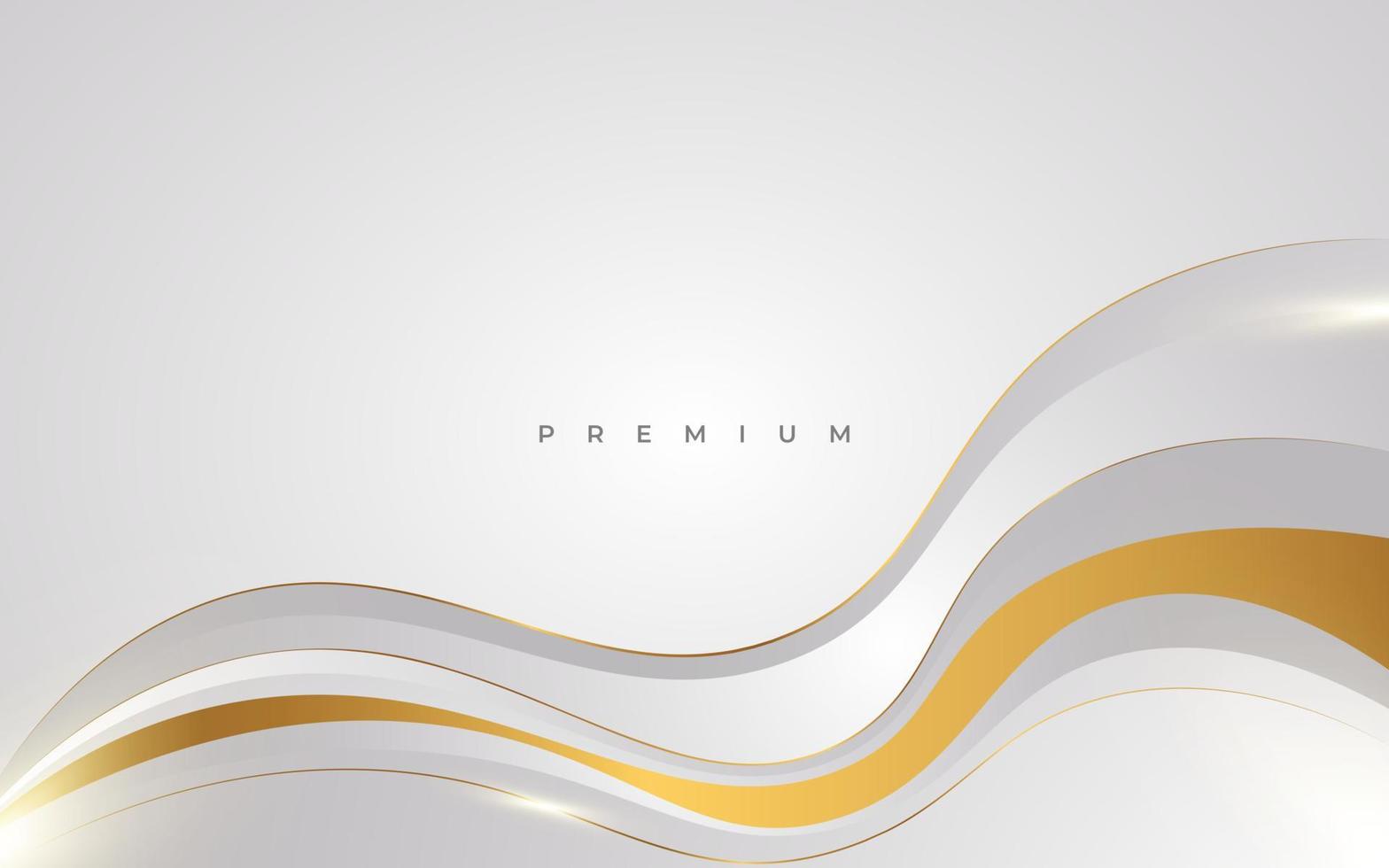 luxe witte en gouden achtergrond met gouden lijnen en papier gesneden stijl. premium grijze en gouden achtergrond voor prijs, nominatie, ceremonie, formele uitnodiging of certificaatontwerp vector