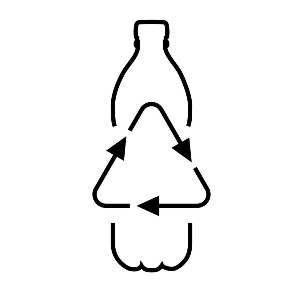 recycle plastic fles vector lijn icoon. voor uw ontwerp