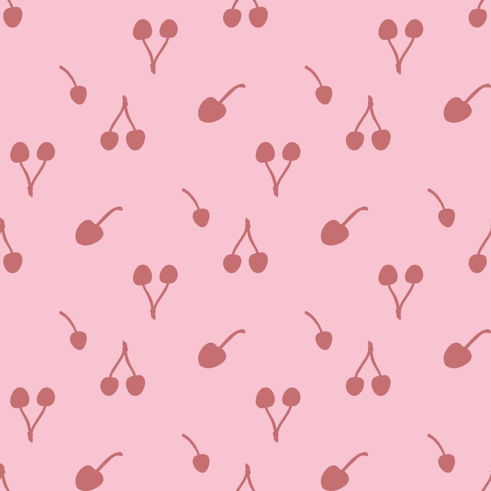 naadloos patroon met kers silhouet Aan roze achtergrond. vector afbeelding.