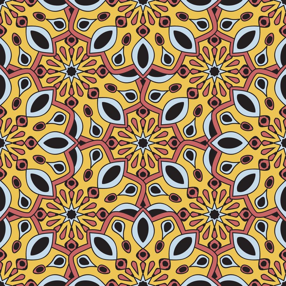 abstract naadloos patroon met mandala bloem. mozaïek, tegel vector