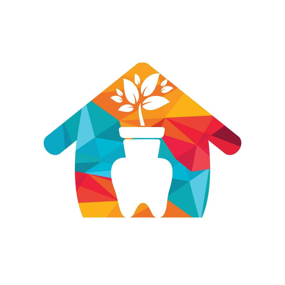 tandheelkundig tuin huis vector logo ontwerp sjabloon. tandheelkundig medisch logo concept.