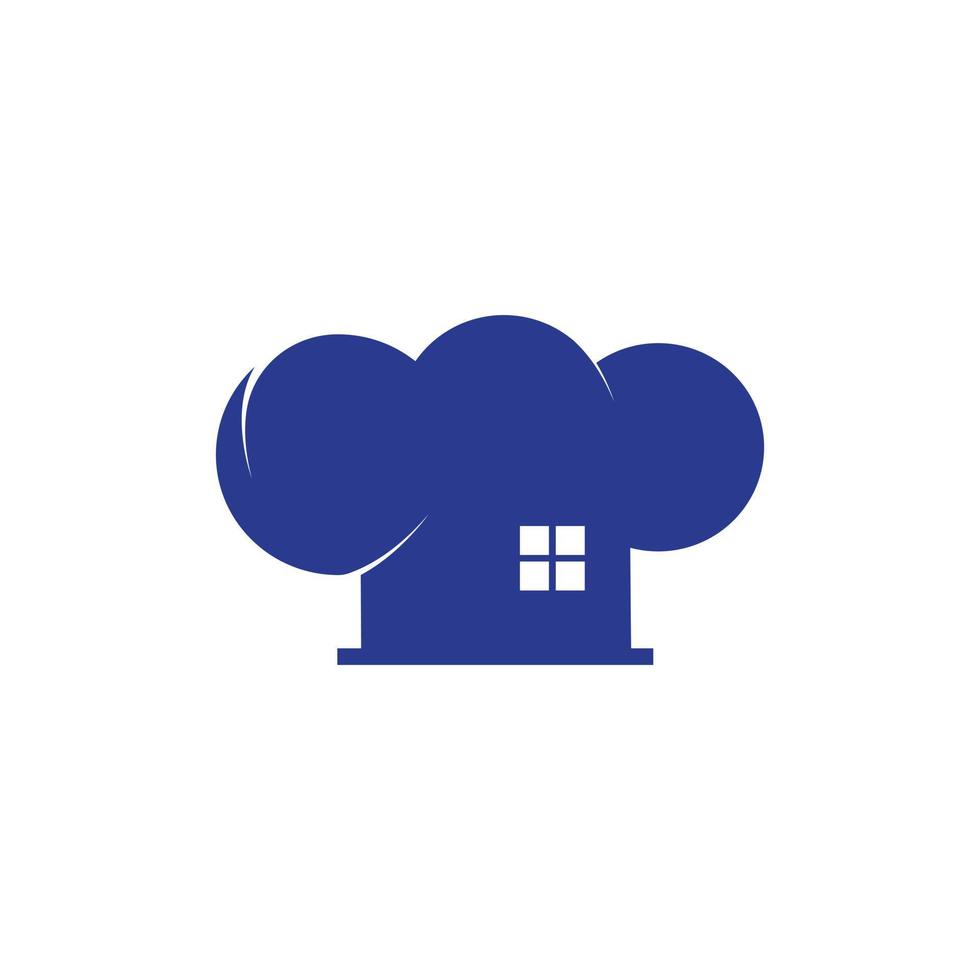 huis chef vector logo ontwerp sjabloon. creatief combinatie van een huis en een chef-kok hoed.