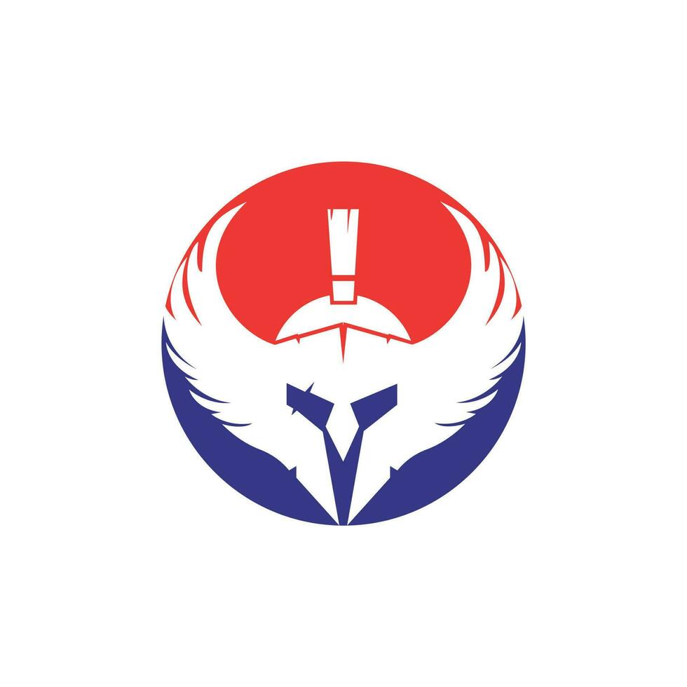 spartaans krijger met Vleugels vector logo ontwerp. krijger ridder logo concept ontwerp.