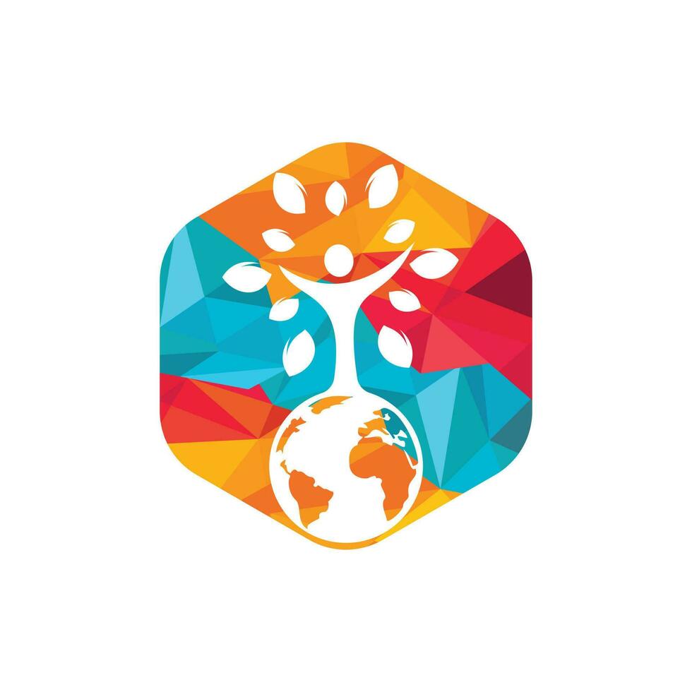globaal menselijk boom vector logo ontwerp sjabloon.