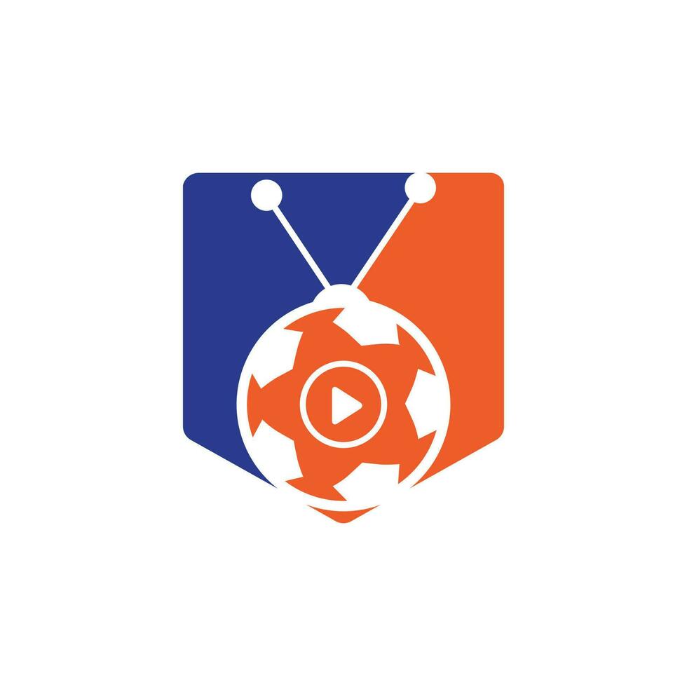 voetbal televisie vector logo ontwerp sjabloon. Amerikaans voetbal TV icoon logo.