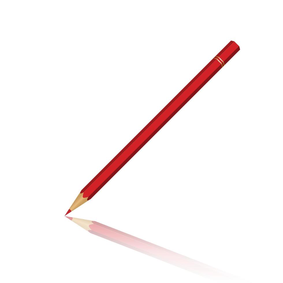 realistisch houten rood potlood voor school- en peuter- kunst uitrusting vector