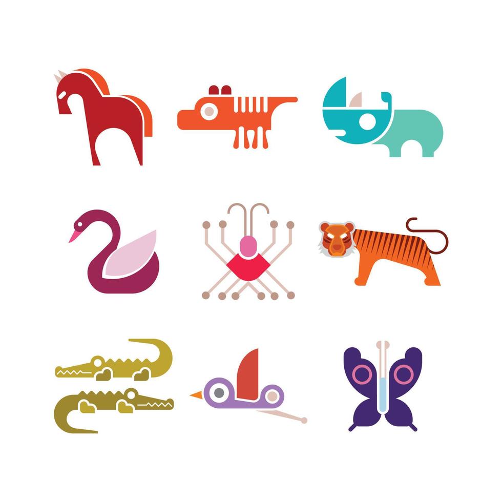 dierlijke pictogramserie vector