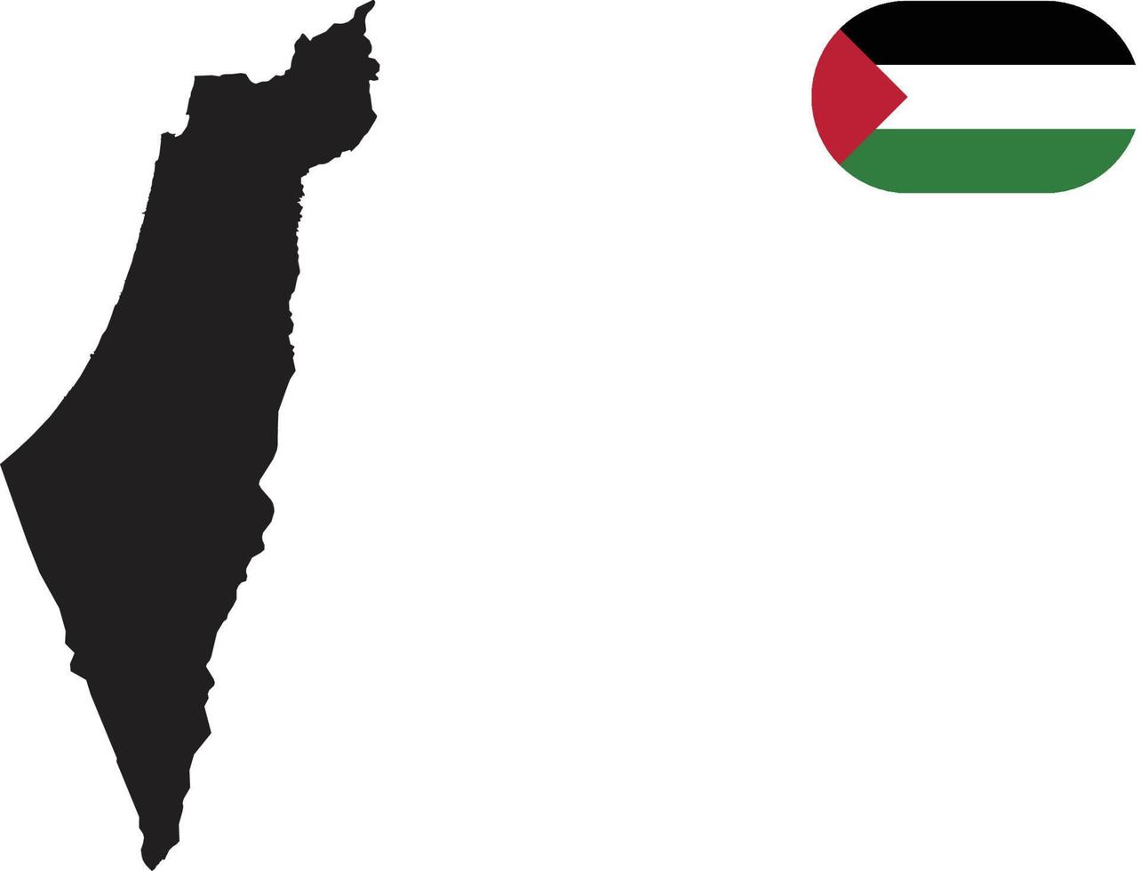 kaart en vlag van palestina vector