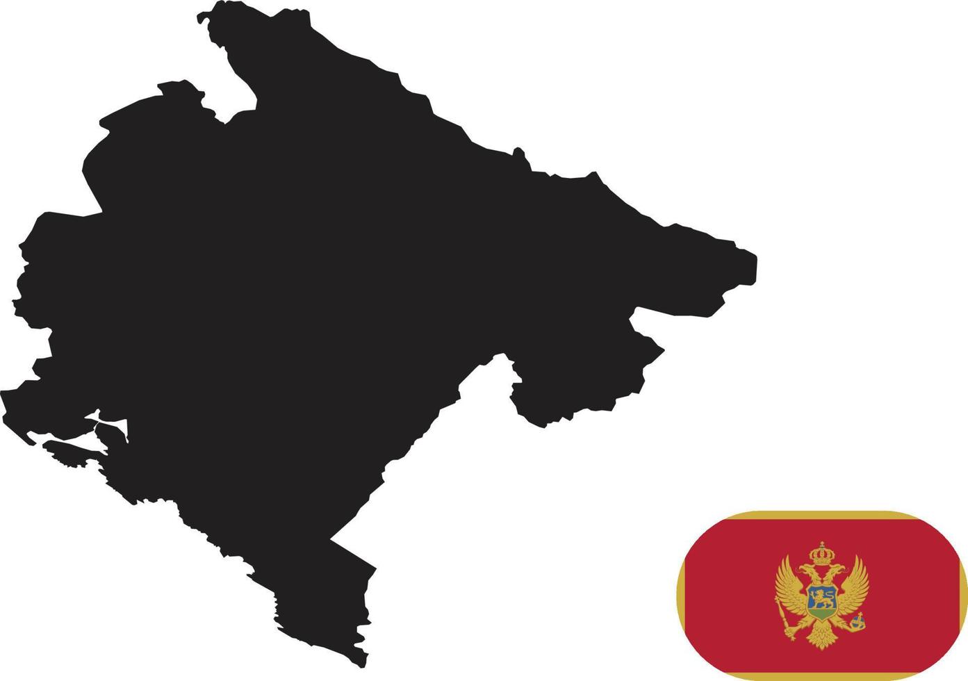 kaart en vlag van montenegro vector