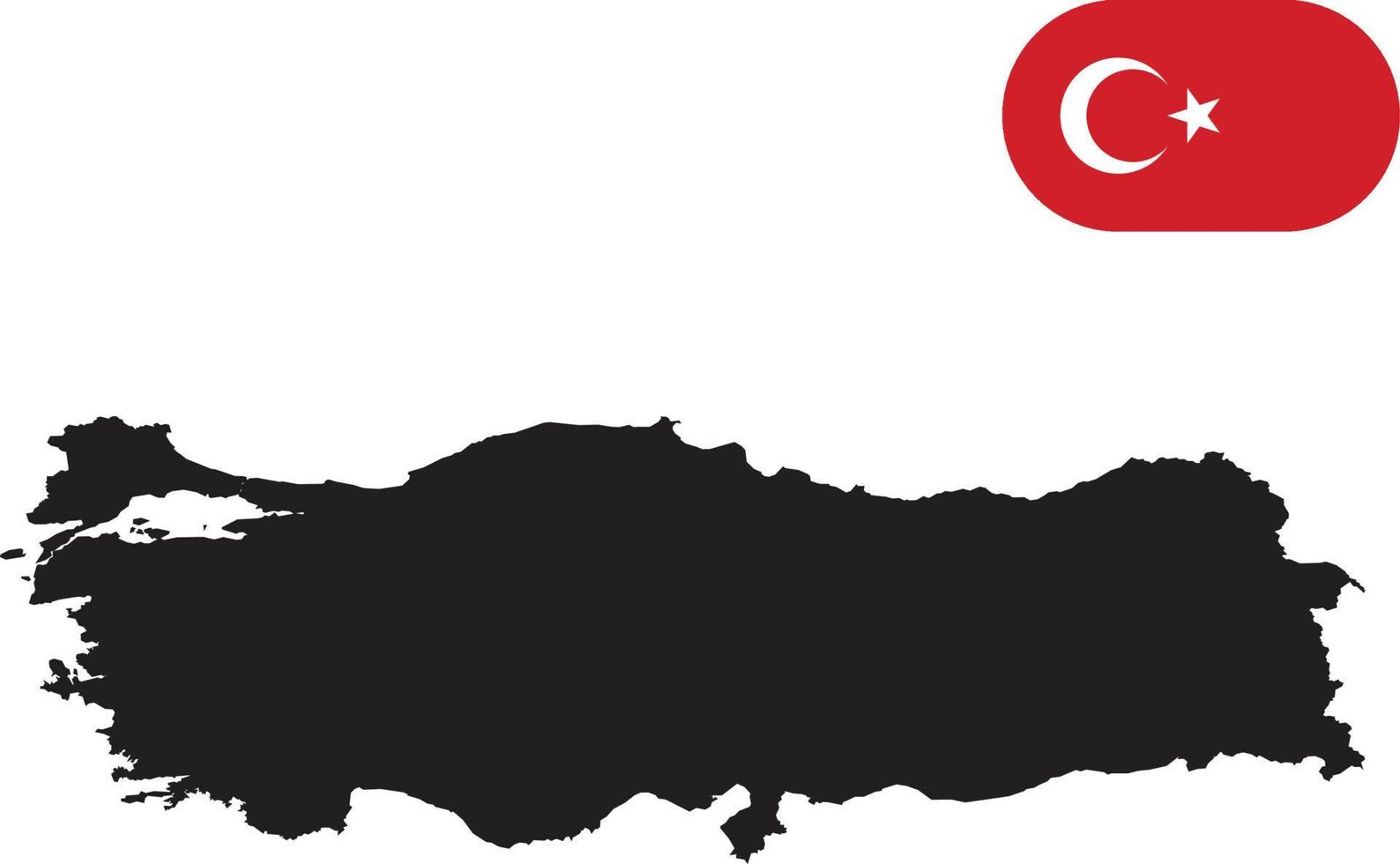 kaart en vlag van turkije vector