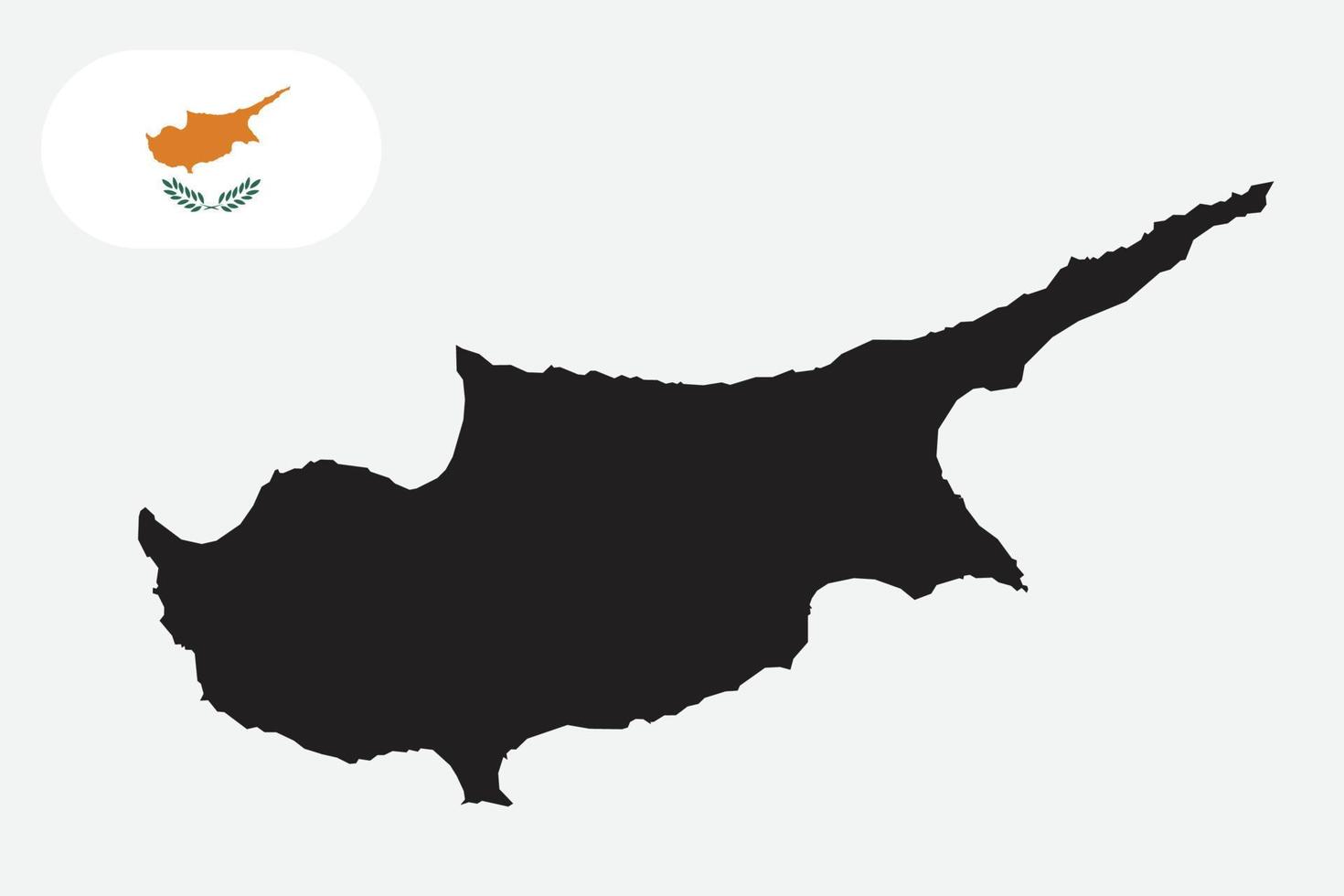 kaart en vlag van cyprus vector