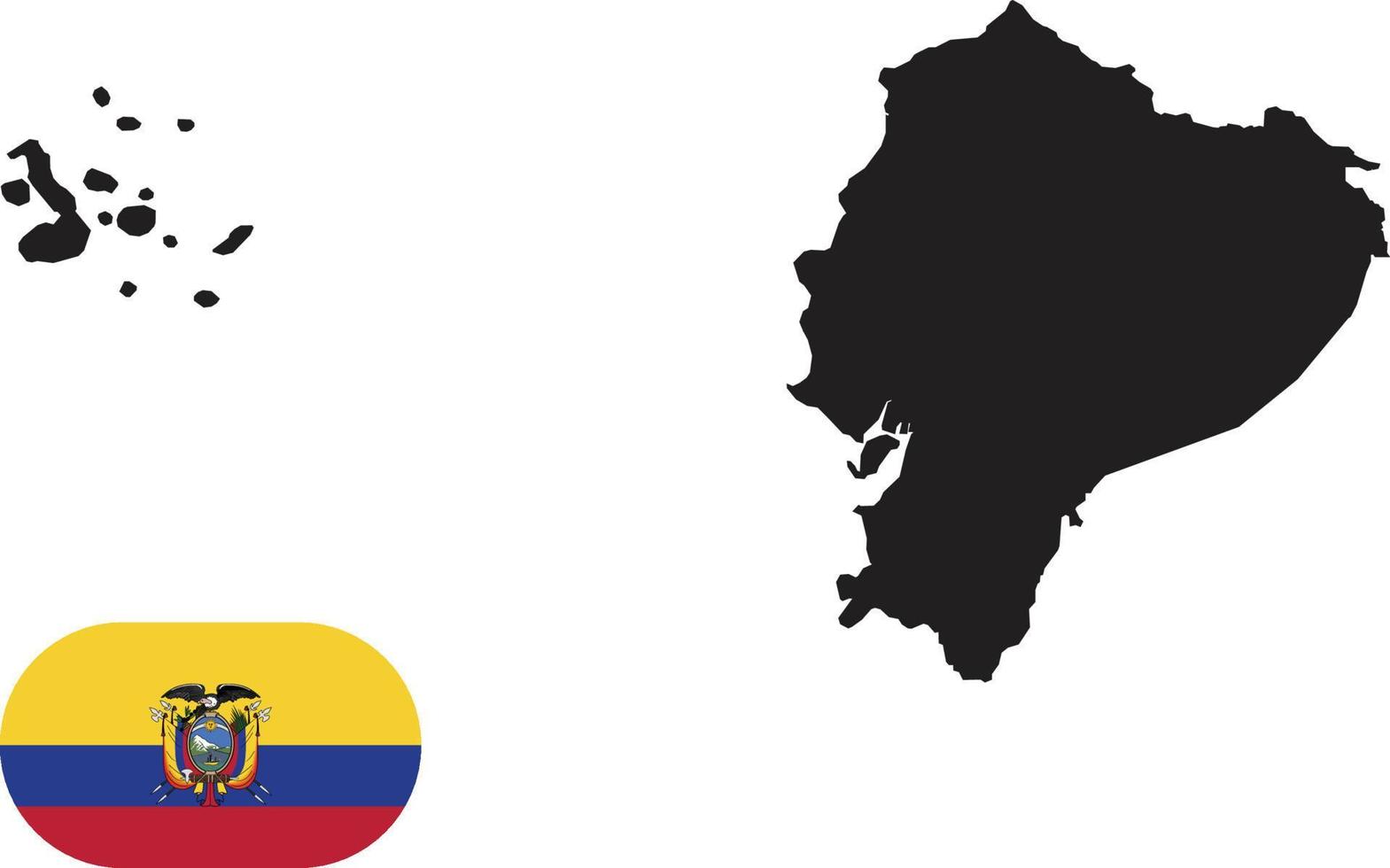 kaart en vlag van ecuador vector