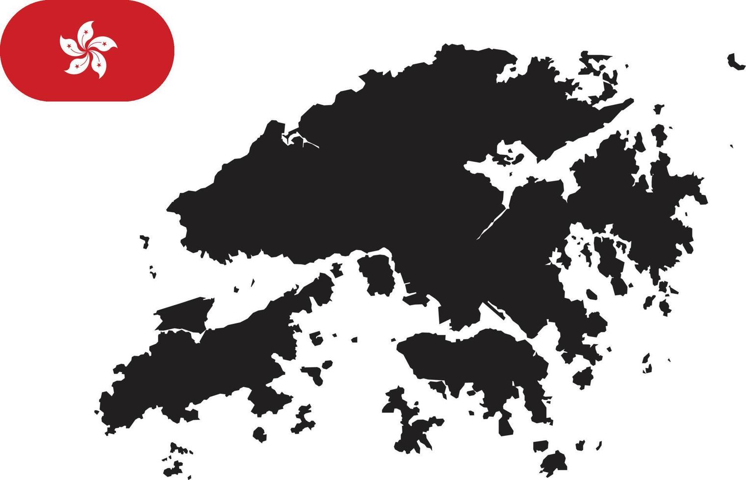kaart en vlag van hong kong vector