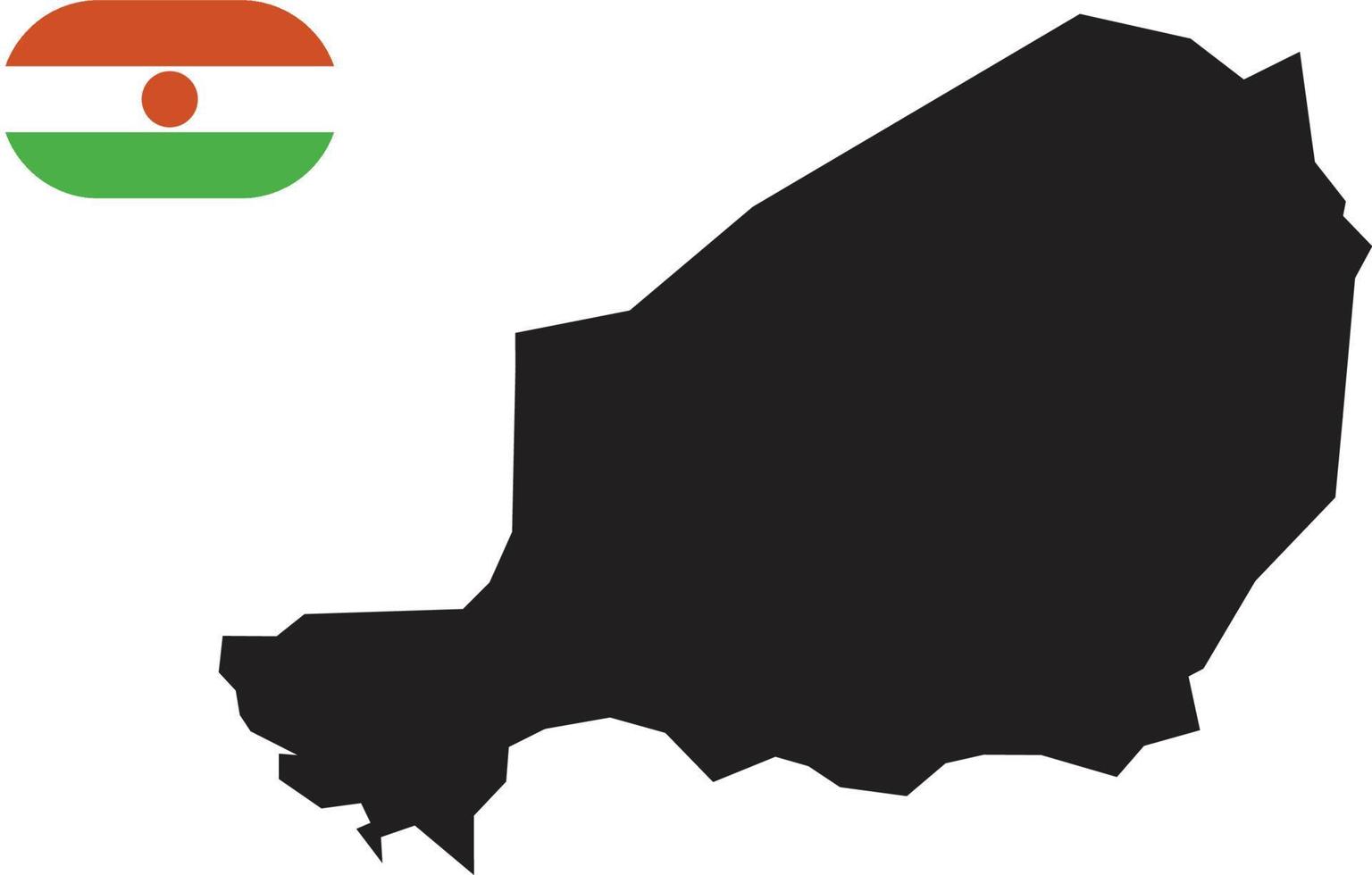 kaart en vlag van niger vector
