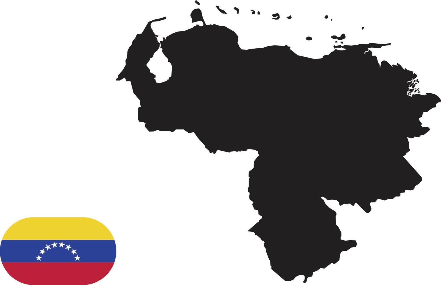 kaart en vlag van venezuela vector
