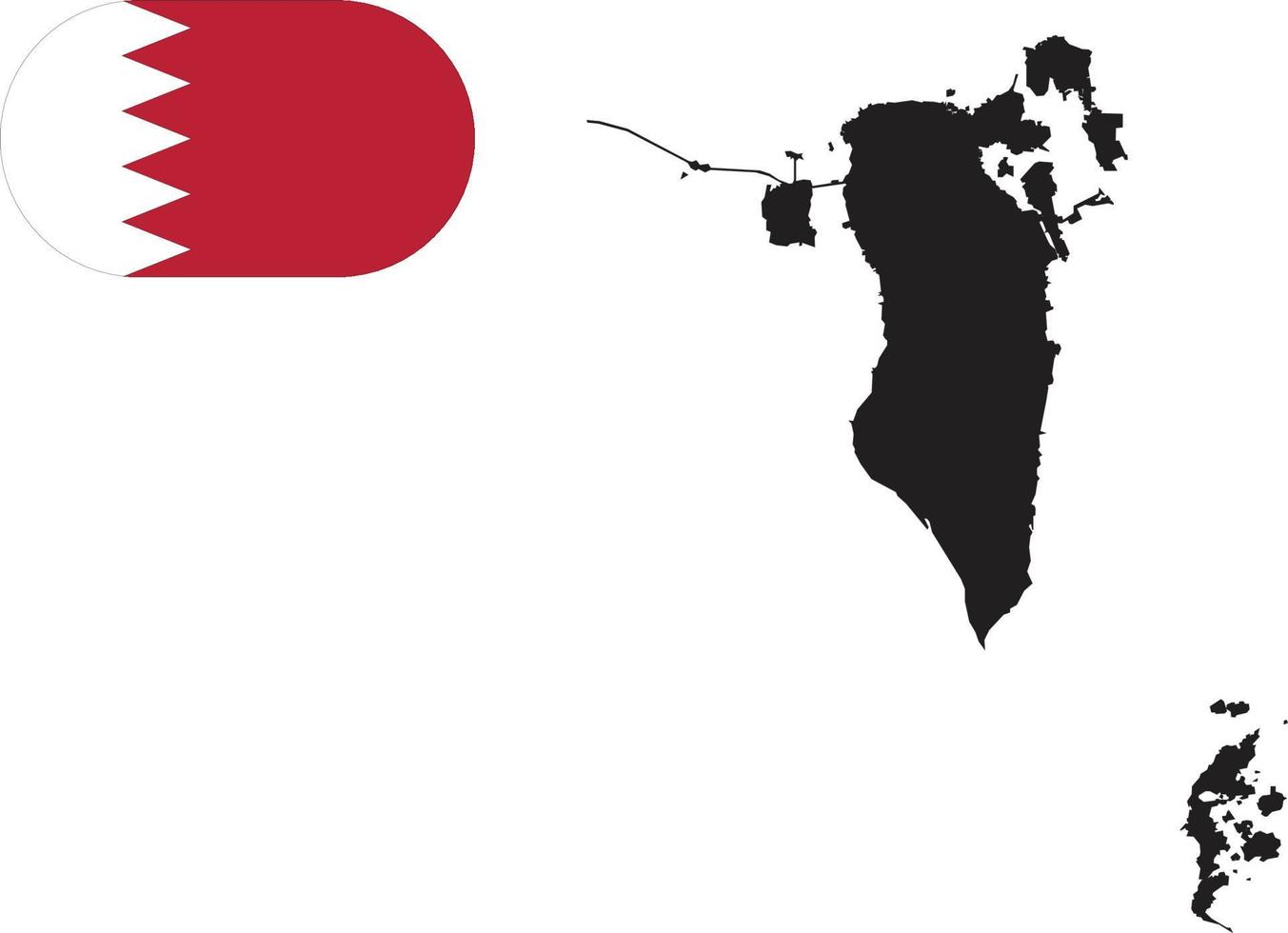 kaart en vlag van bahrein vector