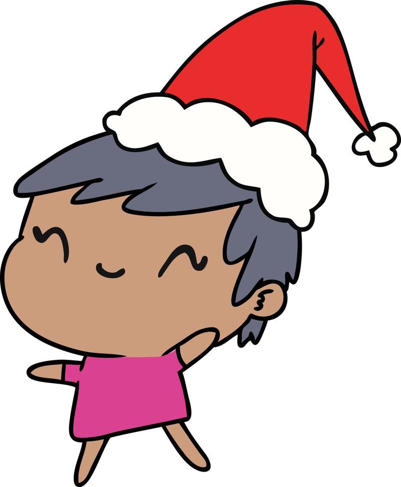 kerst cartoon van kawaii meisje vector