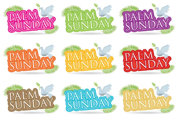 Palm zondag titels vector