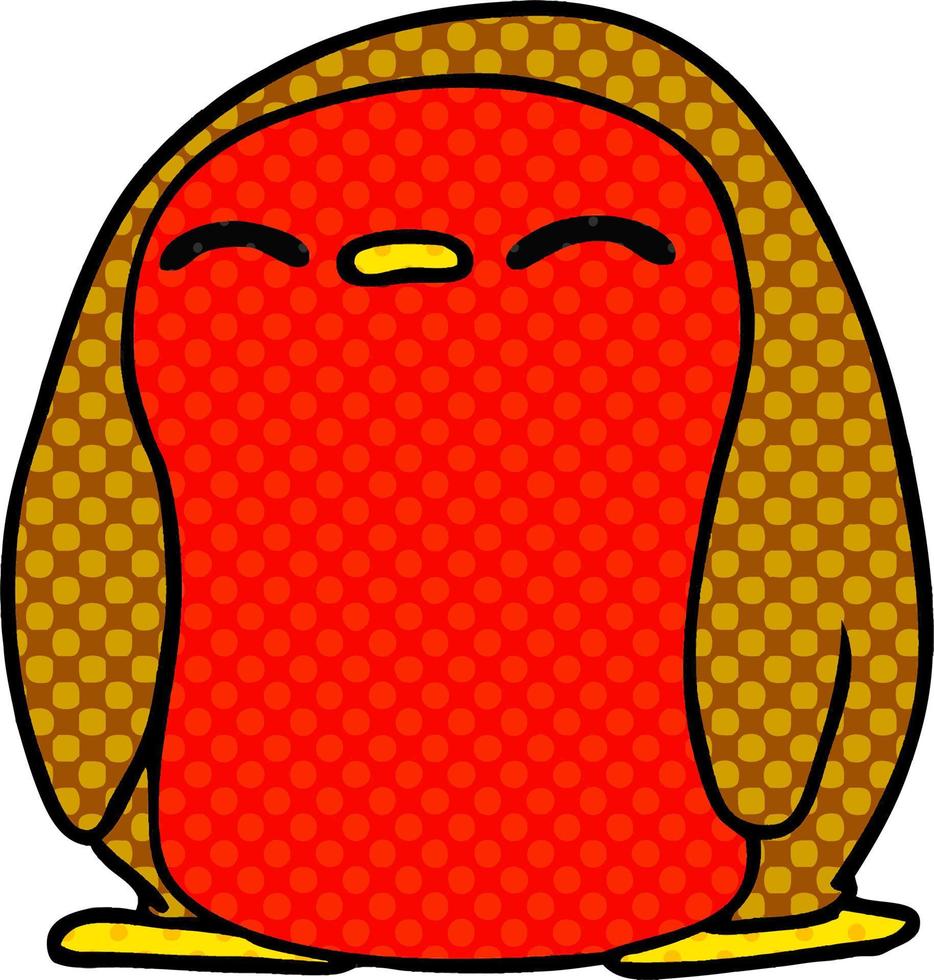 cartoon schattig kawaii rood roodborstje vector