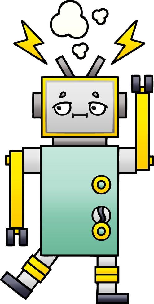 gradiënt gearceerde cartoon robot vector