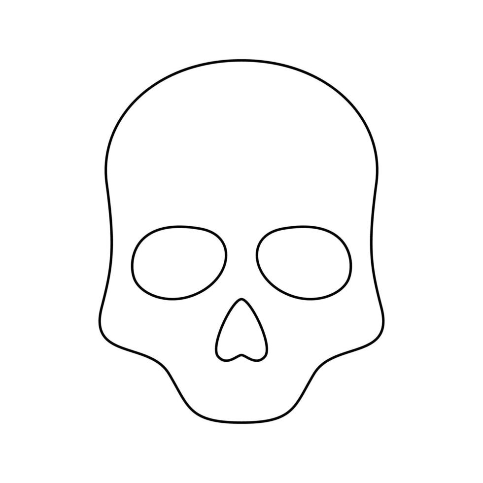 kleur bladzijde met schedel voor kinderen vector