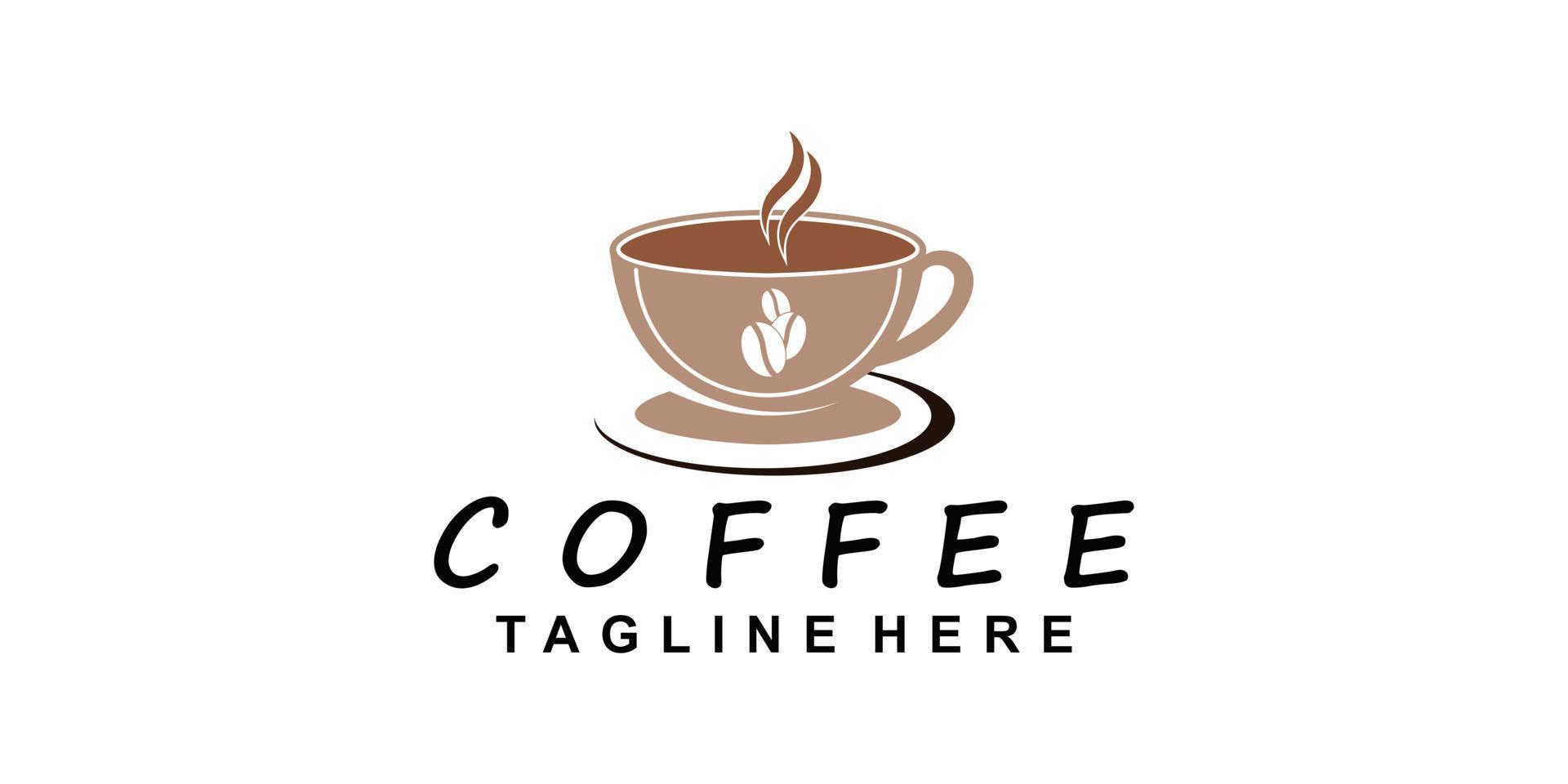 koffie icoon logo en koffie winkel logo ontwerp inspiratie met creatief element premie vector