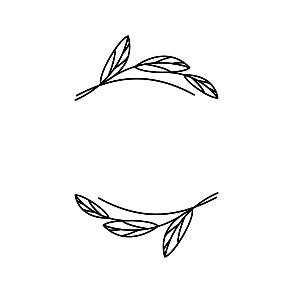 twijgen voor de logo. ansichtkaart element. bloemen ornament gemakkelijk isoleren. grens takken en bladeren, plaats voor tekst. patroon voor tekst of titel vector