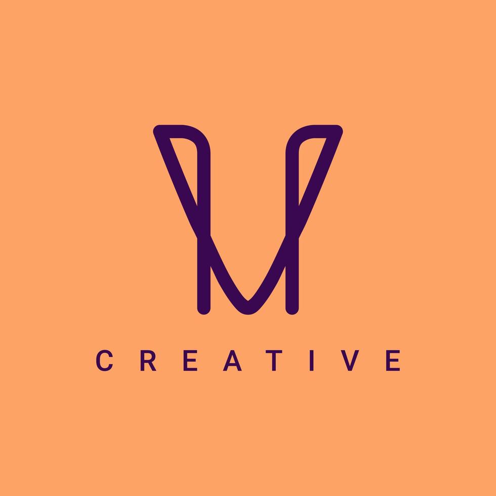 v brief icoon symbool logo ontwerp, minimalistische en creatief lijn type logo vector ontwerp