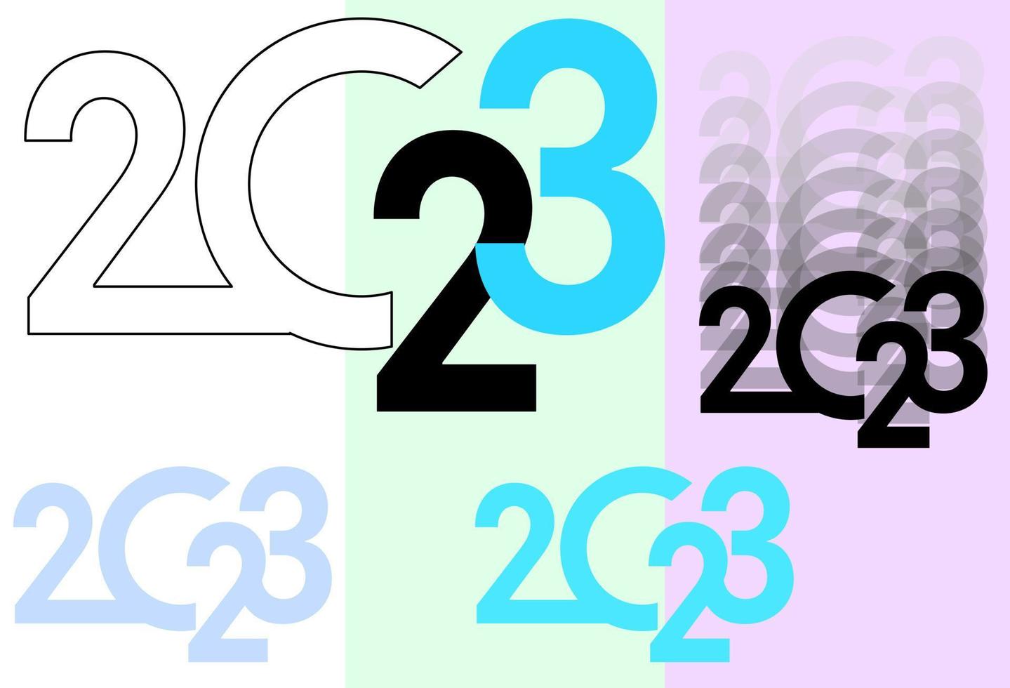 2023 typografie gelukkig nieuw jaar vector